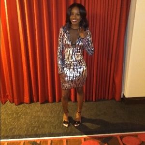 Silver and Black statement dress